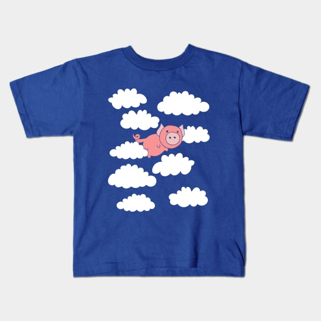 When pigs fly flying pig Kids T-Shirt by bubbsnugg